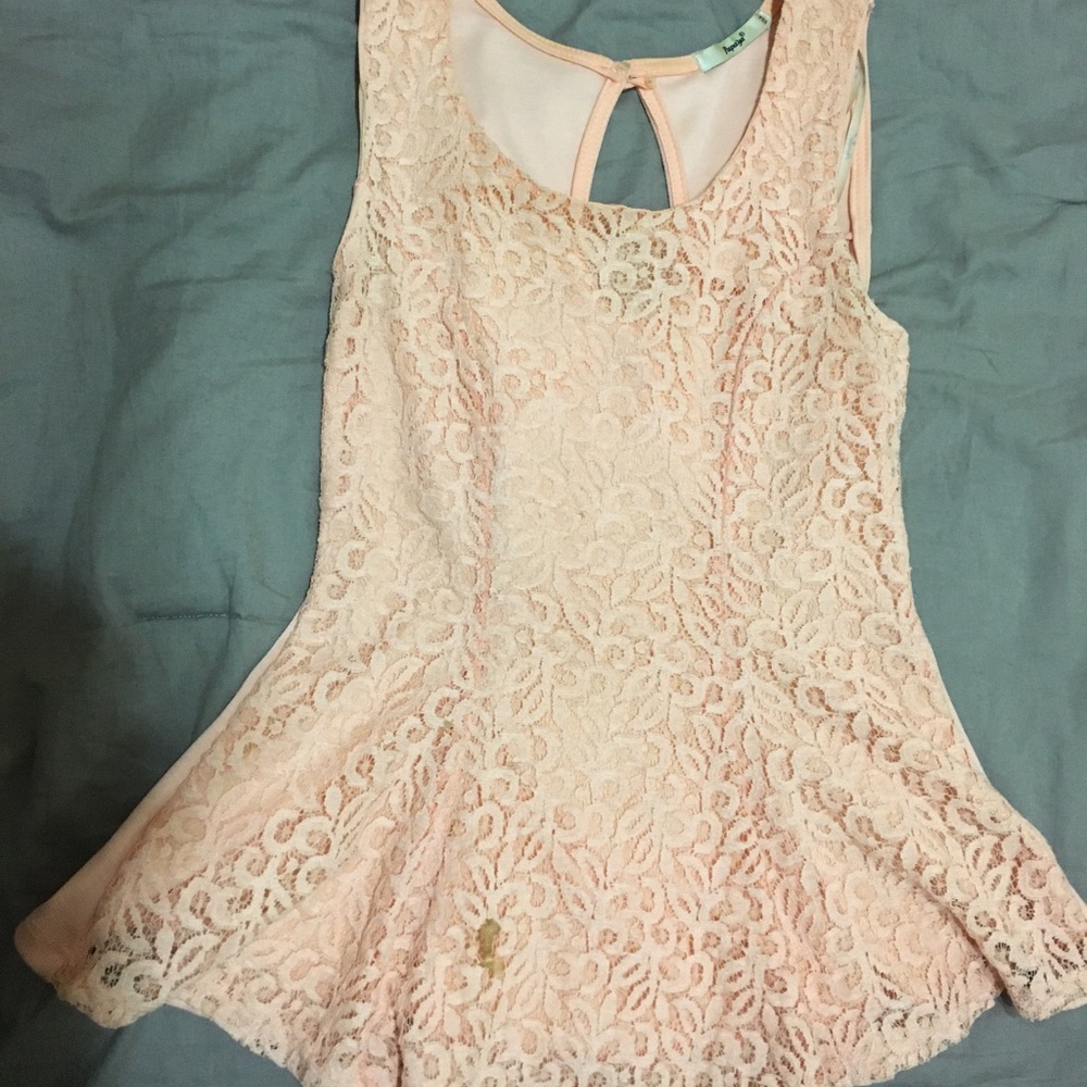 Papaya Pink Peplum Top
